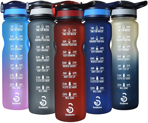 Sodeno 32oz Motivational Sports Water Bottle